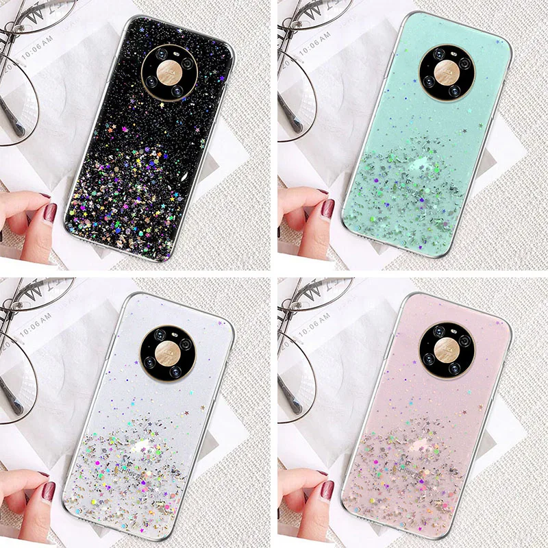 

Case For Huawei P40 Pro P30 P20 Lite Mate 40 20 Bling Glitter Cover Honor 9X 8X 8A 10 Lite P Smart Z 2021 2019 Y7a Y6p Y5p Y7 Y9
