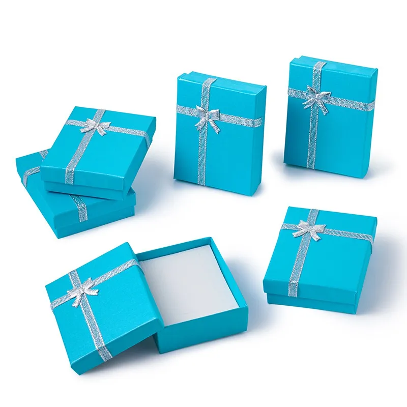 12 шт. прямоугольная картонная коробка для ювелирных изделий подвесные шкатулки