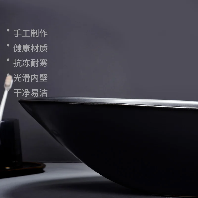 Простой черный керамический художественный Умывальник JINGYUN для отеля ванной