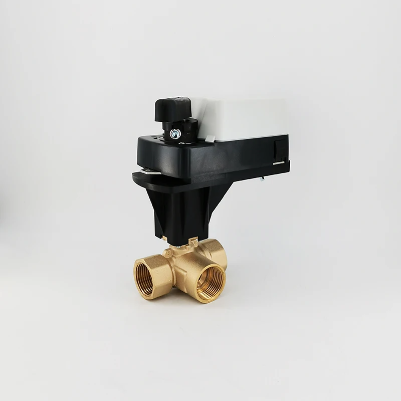 GOGO DN50 G2 8Нм 0-10В постоянного тока, управляемый электроприводный трехходовый шаровый клапан с пропорциональным регулированием потока для системы ОВК, ADC24В включен.