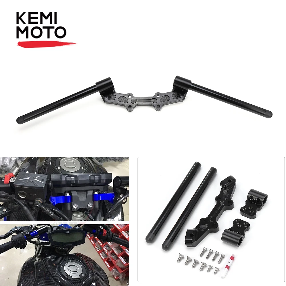 KEMiMOTO для YAMAHA MT 07 FZ MT07 аксессуары мотоциклов регулируемый руль ручка бар с зажимом