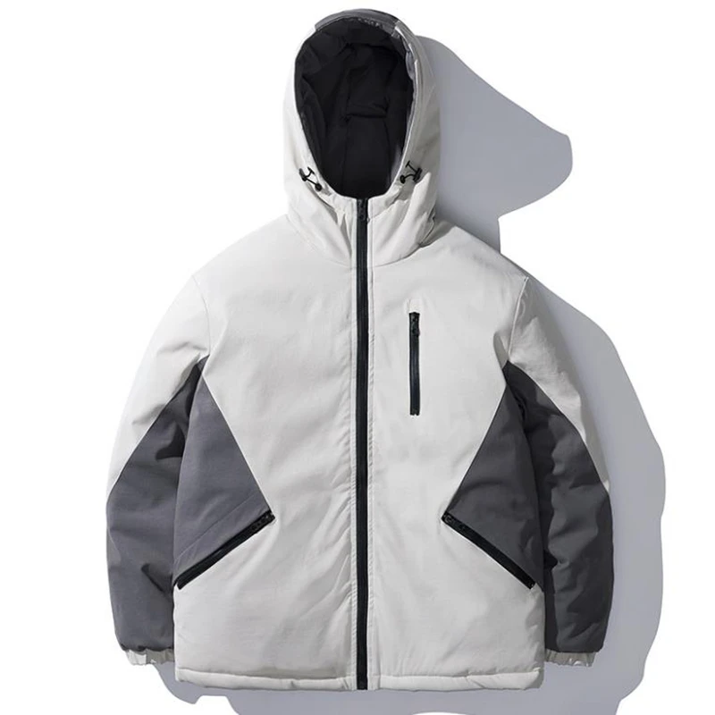 

Winter leisure youth cotton clothes couple hooded splicing thickened warm Korean fashion coat men's wear