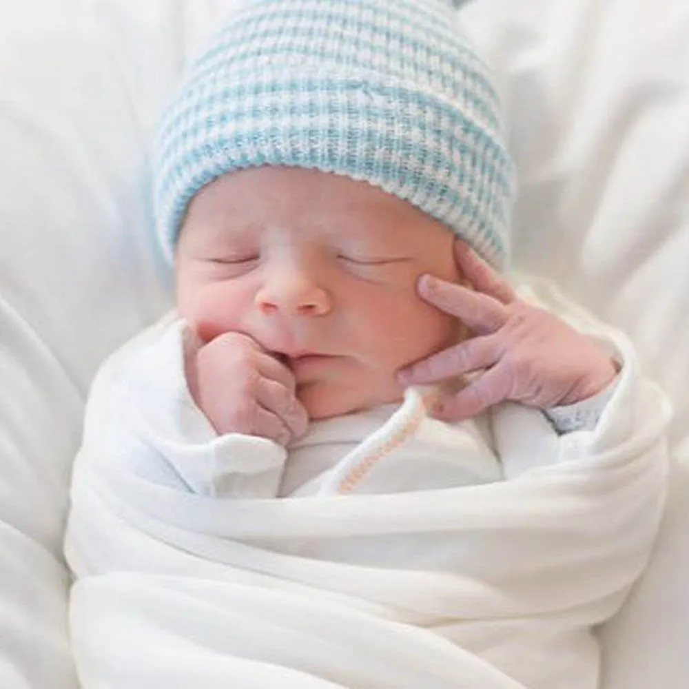 Newborn hospital hat Warm Soft Cotton beanie Thicken Hat for newborn baby girls boys Infant Striped cap Casual Beanie 0-3M H233S | Детская