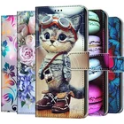 Чехол-книжка с изображением цветов и котов для Samsung Galaxy A11, A21S, A31, A41, A51, A71, A12, A32, A42, A52, A72, M31S, S20, FE S21