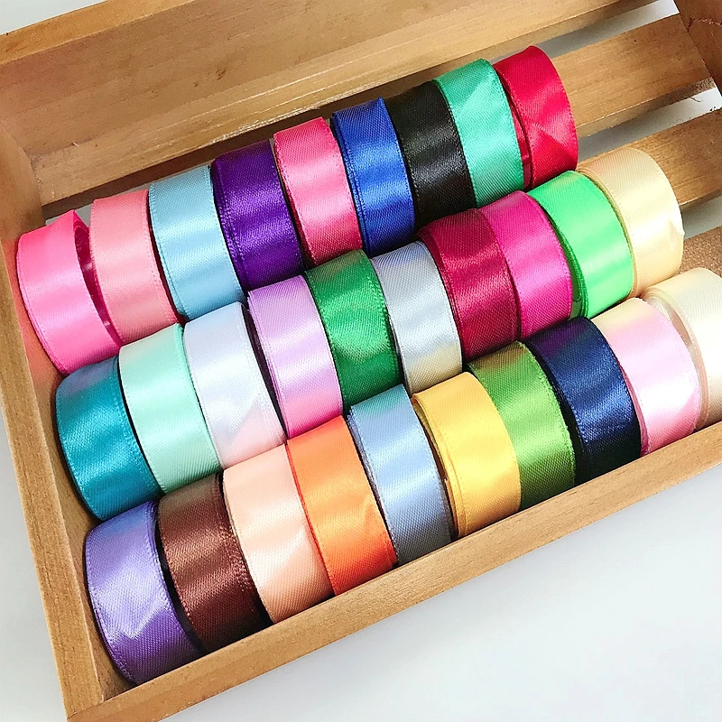 

HL смешанный случайный 10 метров 15 мм/20 мм/25 мм сплошной цвет атласные ленты Свадебные Декоративные Подарочная коробка декоративно-упаковочн...