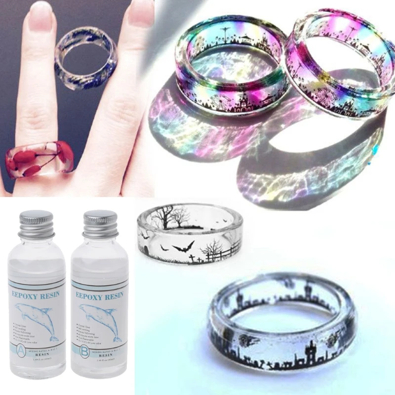 

3 Ounce Clear Crystal Resin Quick Curing AB Resin 1:1 Clear Hard Epoxy Resin Jewelry Making for Molds Casting Resin Art
