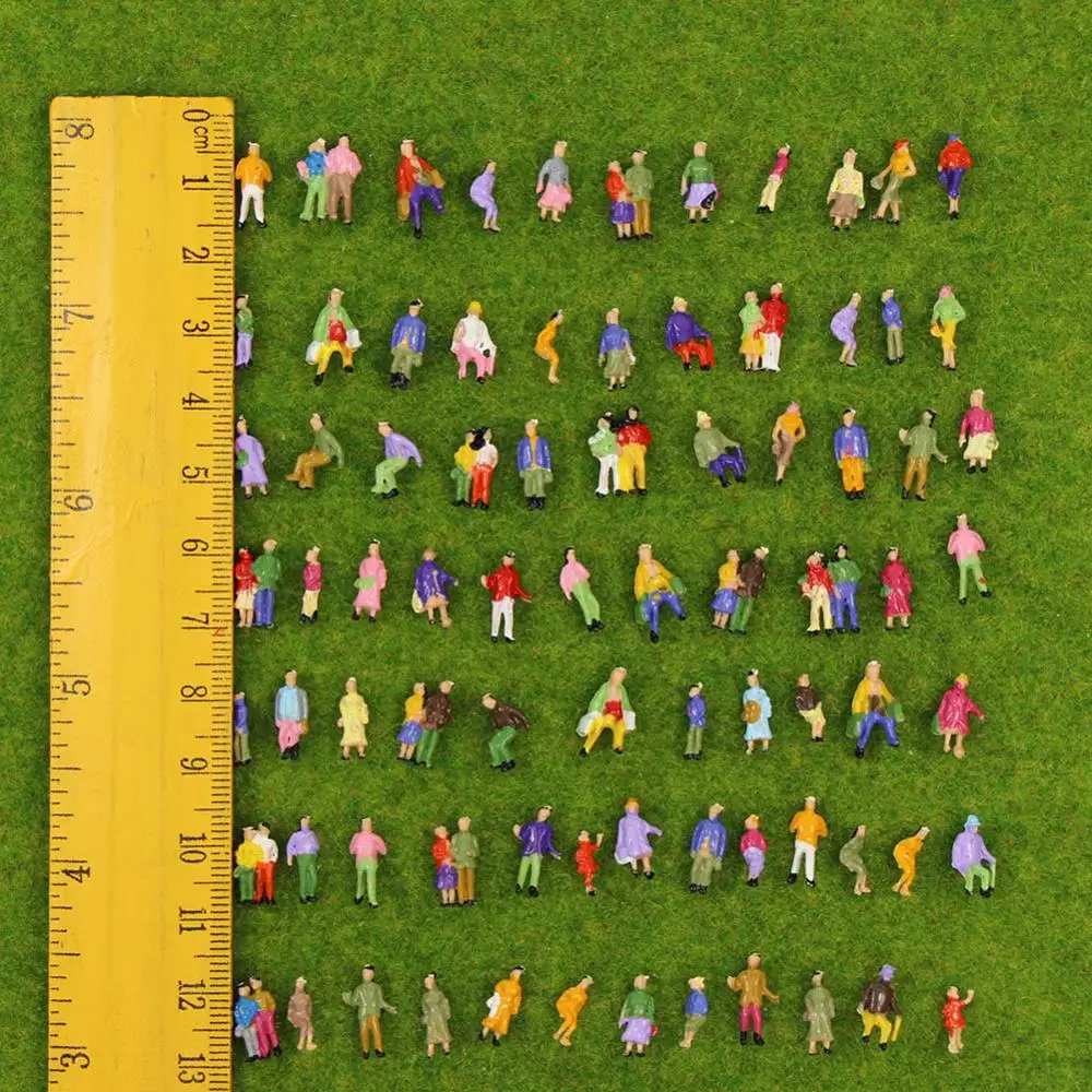 P150W 100pcs Model Trains 1:150 Scale Painted Figures N | Игрушки и хобби