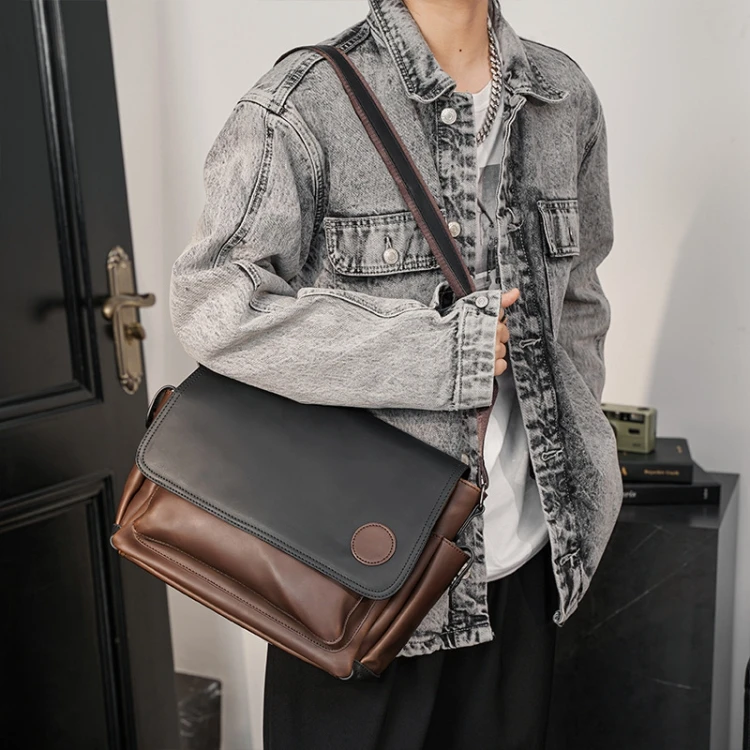 2022 New Arrival Men Leather Bags Man Shoulder Messenger Bag Cowhide Male Leather Crossbody Bags