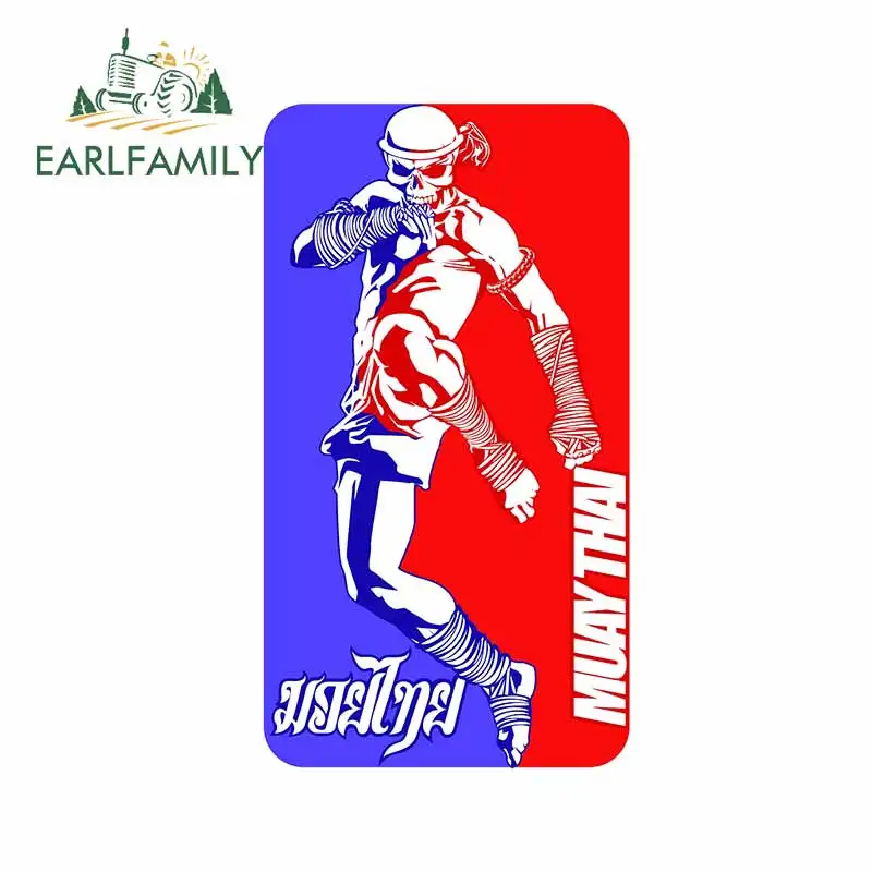

EARLFAMILY 13 см х 7,4 см для Muay Thai, графические автомобильные наклейки с черепом, водонепроницаемые автомобильные наклейки для ноутбука JDM SUV RV, мотоцикла, Декор