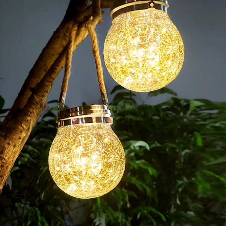 Solar Panel Light Outdoors Round Waterproof Led Solar Garden Fairy Lamp For Balcony Party Yard Decoration Star Night Light Lamp