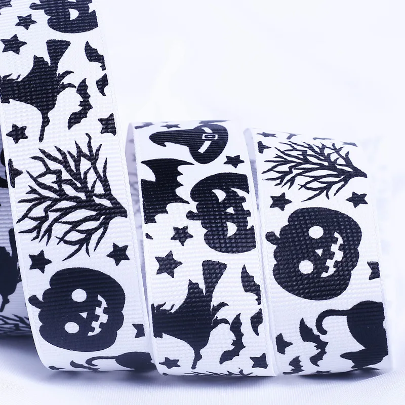 Шелковая лента для Хэллоуина 25 мм 10 ярдов упаковка букета сделай сам сатиновые