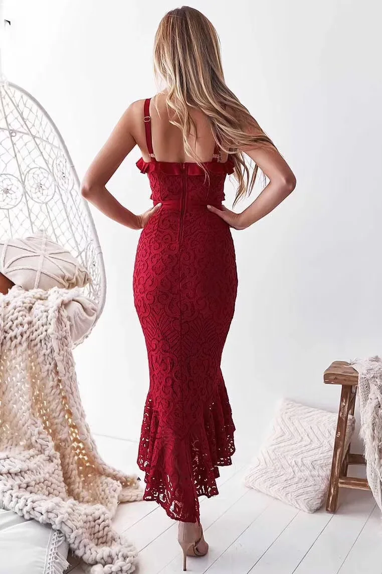 5 цветов, Vestidos, женское сексуальное кружевное Бандажное платье до середины икры, дизайнерское платье с рыбьим хвостом, вечерние платья знаменитостей