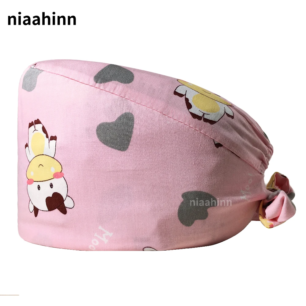 

Adjustable Pharmacy Hats Medical Accessories Surgical Caps Women Dentistry Pet Doctor Nurse Caps 100%Cotton Breathable Work Hats