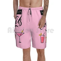 but first cocktails beach shorts men beach pants swim trunks adhesive bar beverage calligraphy caption catchphrase