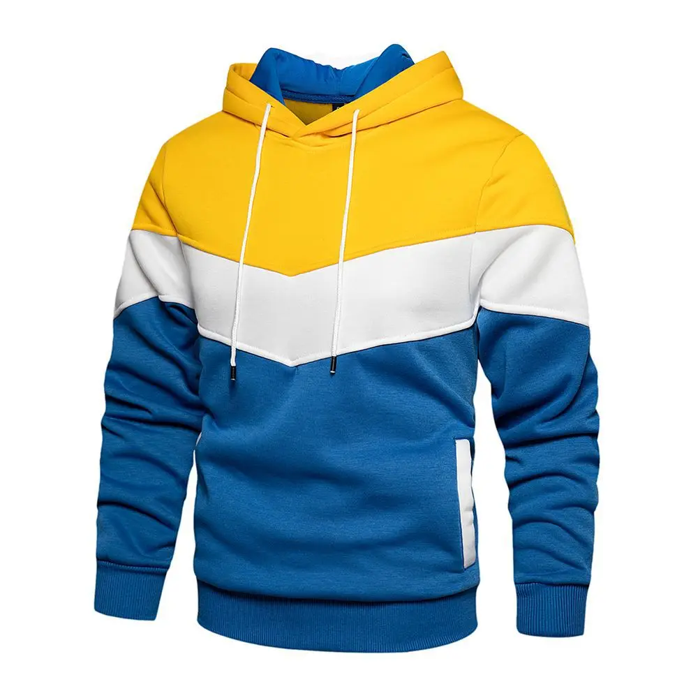 

The New Men's Patchwork Hooded Sweatshirt Hoodies Clothing Casual Loose Fleece Warm Streetwear Male Fashion Autumn Winter Outwea