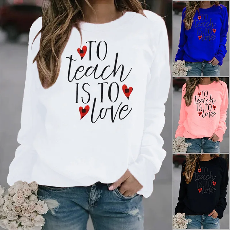 

Для того, чтобы научить; Принт с надписью "love" толстовки для женщин флисовый пуловер с длинным рукавом и О-образным вырезом, кoфтa дeтскaя oдeждa ...