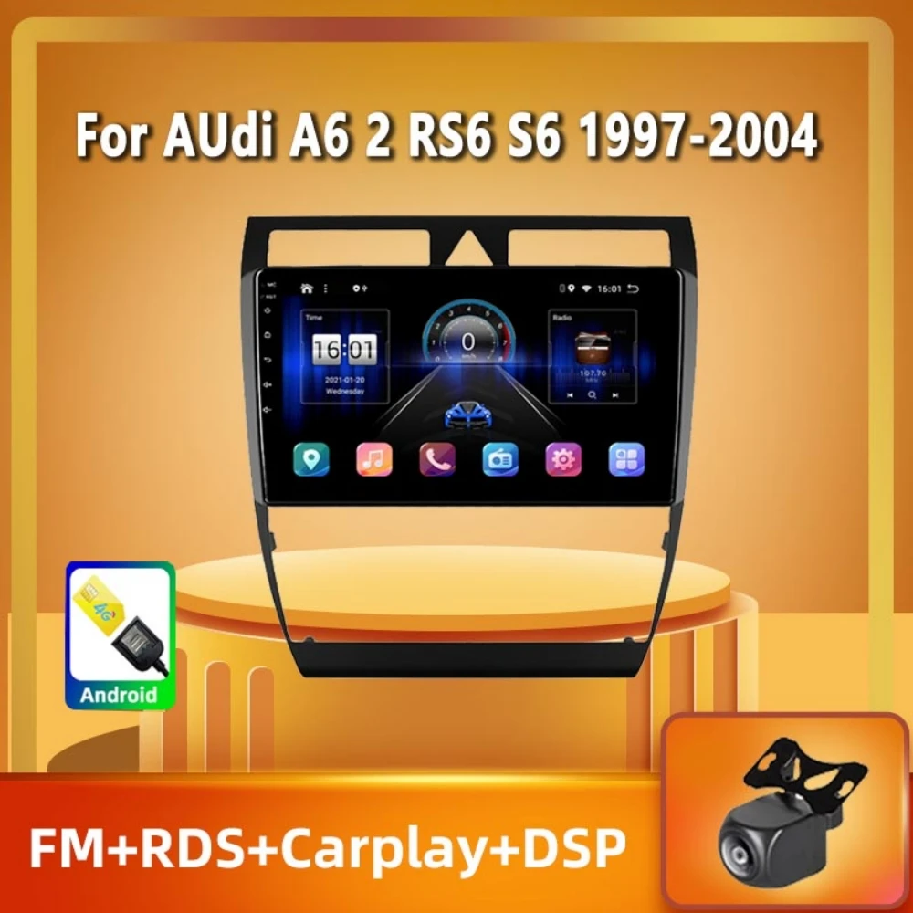 

PEERCE For Audi A6 C5 1997 - 2004 S6 2 1999-2004 RS6 1 2002 -2006 Car Radio Multimedia Video Player Navigation GPS Android 2din