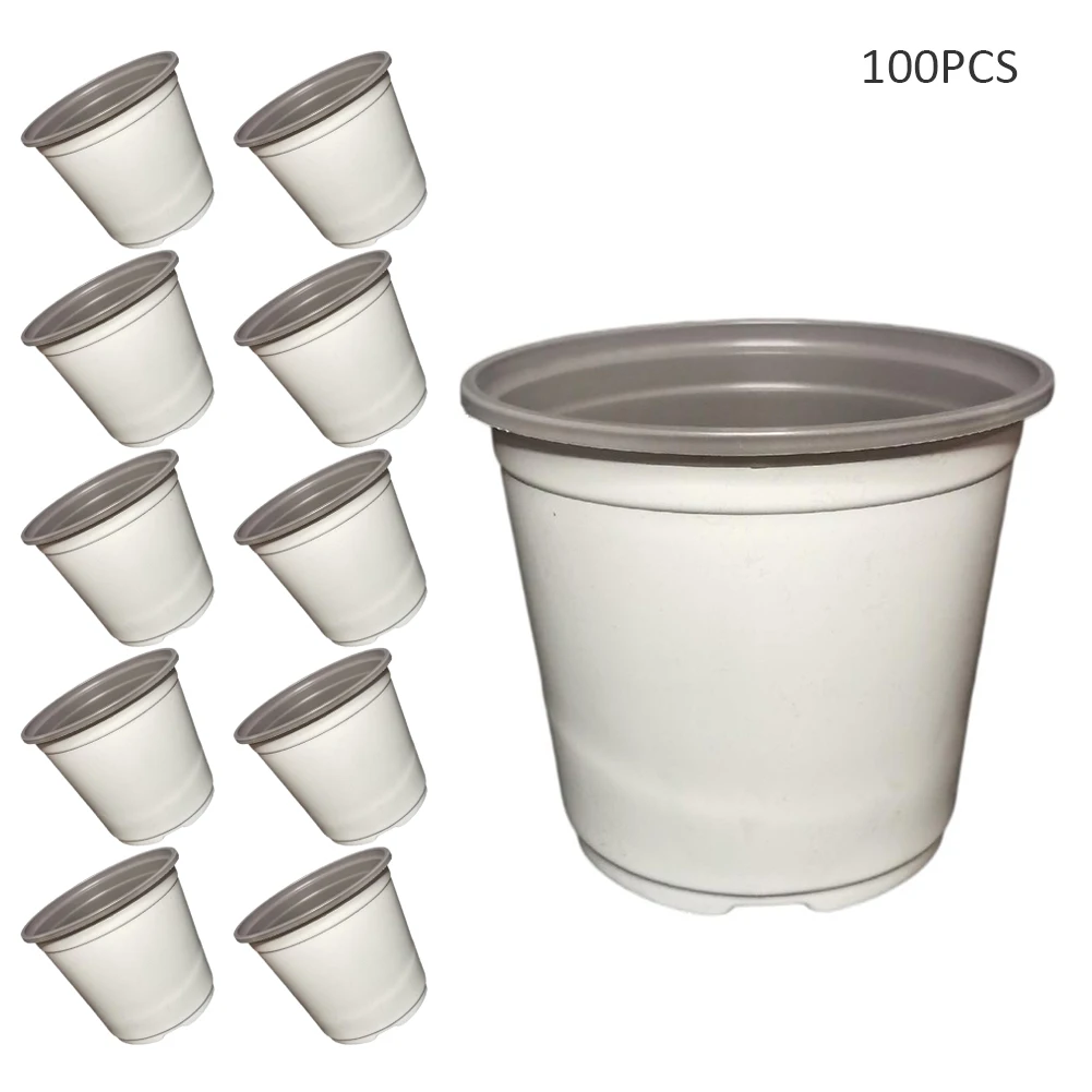 

100PCS Plastic Seedling Pot Flower Plant Containers Seed Starting Pots For Home Garden Plant Pot Nursery Transplant Flower Pots
