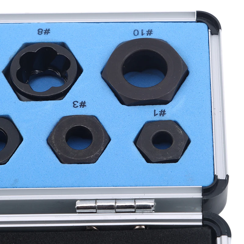 

10pcs/Set Damaged Bolts Nuts Screws Remover Extractor Removal Tools Set Threading Kit Black Nuts 6 Styles Repair Accessories