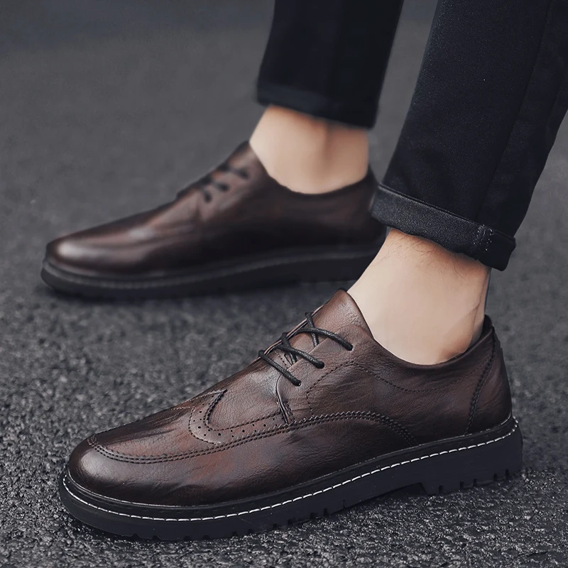 Вечерние кожаные мужские туфли на свадьбу зимняя обувь итальянские Стильные