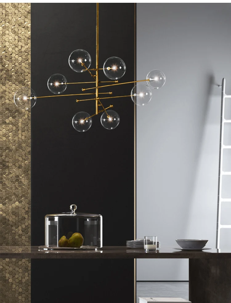 Современный подвесной светильник в виде бобов скандинавский стеклянный шар для