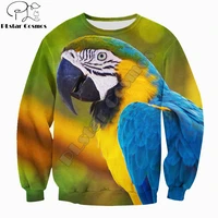 plstar cosmos beautiful animal sweatshirt love parrot 3d all over printed long sleeve pullover unisex casual streetwear yw 04