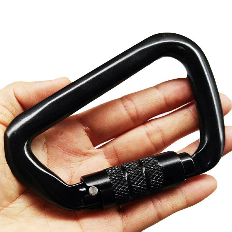Climbing locking type D quickdraw carabiner buckle hanging aluminum nut backpack | Спорт и развлечения
