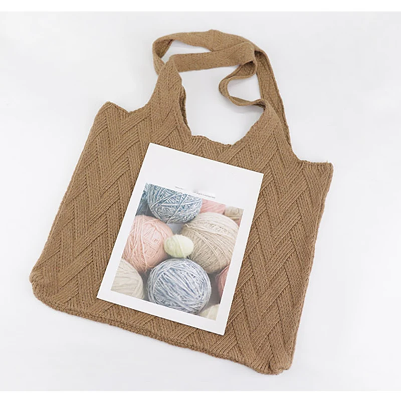 Осенние шерстяные вязанные Сумочки Повседневная хлопчатобумажная тканая