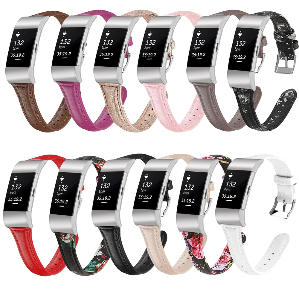 

Кожаный ремешок для часов для Fitbit Charge 2, мягкий кожаный браслет с принтом для Fitbit Charge 2, ремешок для наручных часов