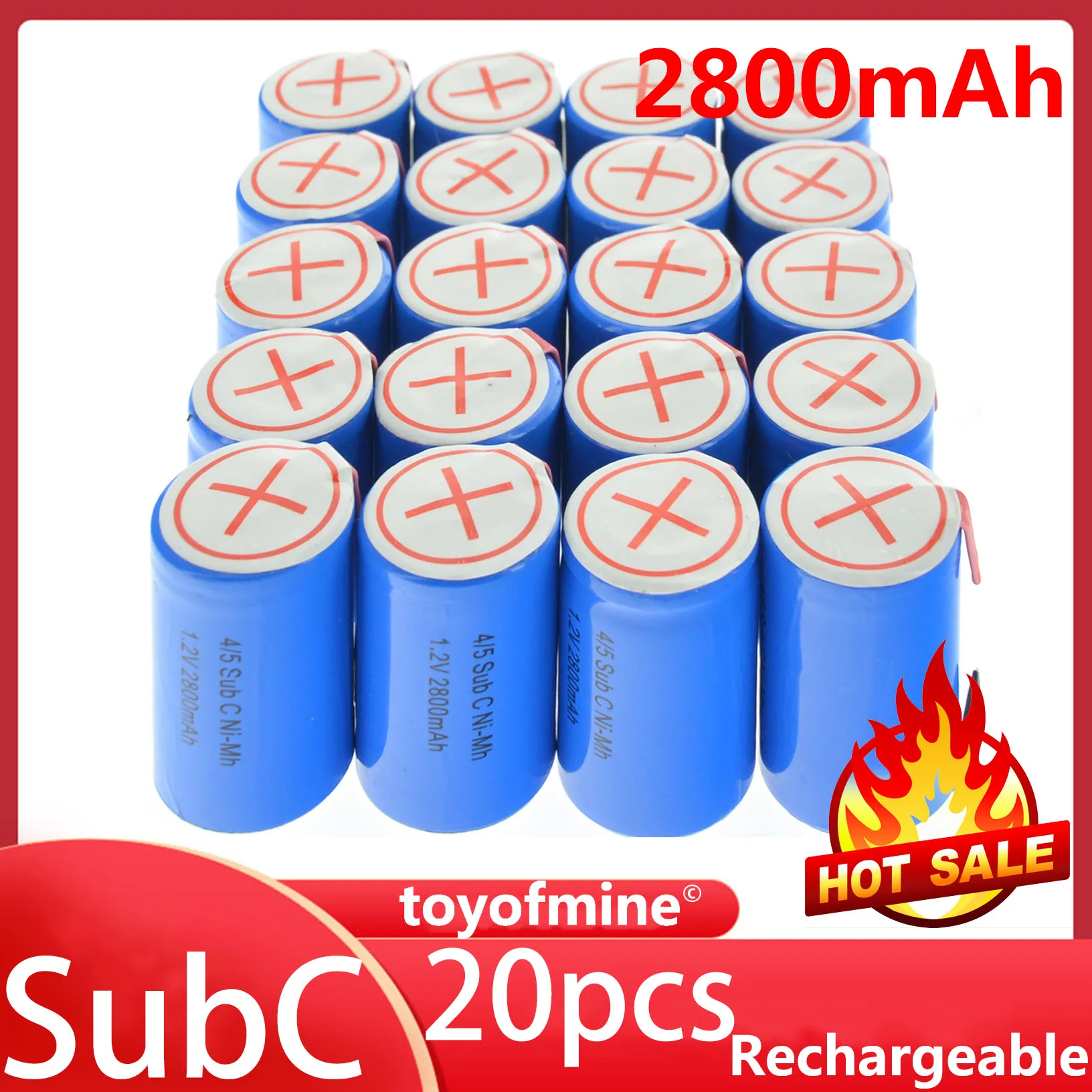 20 шт. ni mh аккумуляторы 1 2 SubC Sub C 4/5 мач 2800 в|Перезаряжаемые батареи| |