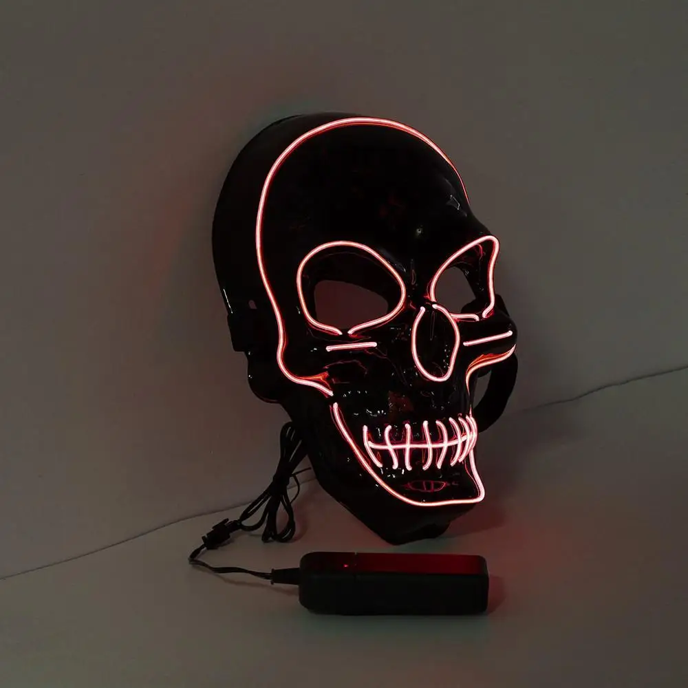 Хэллоуин костюм для женщин взрослых страшный Косплей светодиодный маска лица