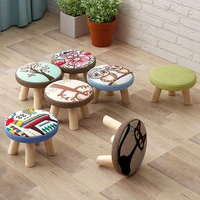 household solid wood round stool cute children sofa stool baby simple chair fashion cartoon creative small bench