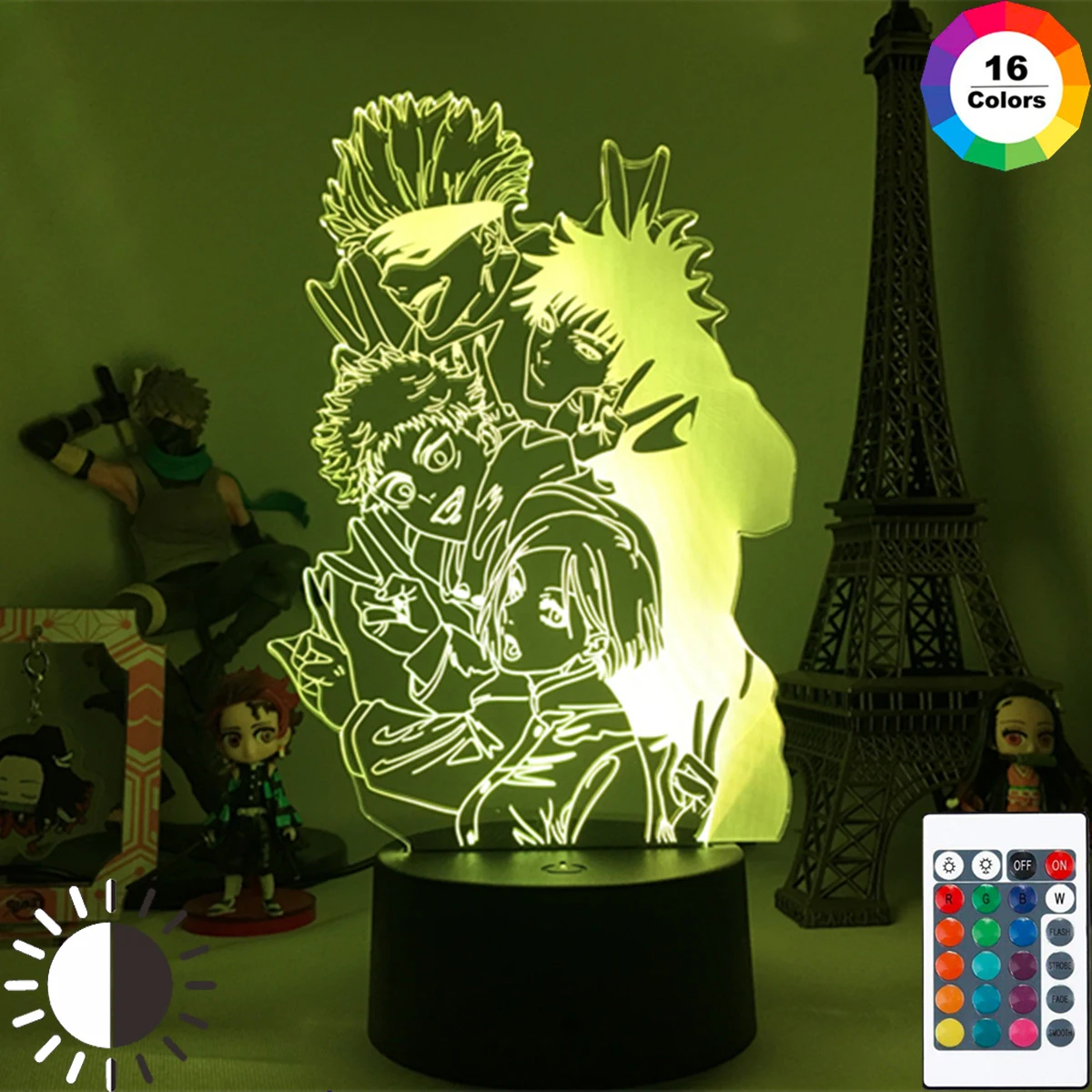 

3D Anime Lamp Satoru Gojo Team Light Jujutsu Kaisen Led USB Night Light for Birthday Gift Jujutsu Kaisen Group Satoru Gojo Lamp
