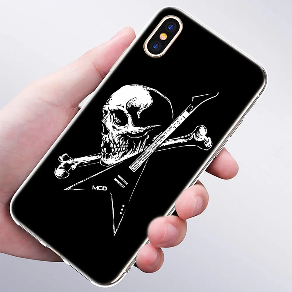 012 Роскошный мягкий силиконовый чехол для телефона Rock ролл череп для Apple iPhone 11 Pro XS Max X XR 6 6S 7 8 Plus 5 5S SE Модный чехол - Цвет: 012