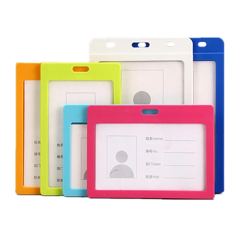 

1pc PP Plastic Staff Work Card Holder Horizontal Vertical Office Building Gate Bus Pass Access ID Card Cover Sleeve Badge Holder