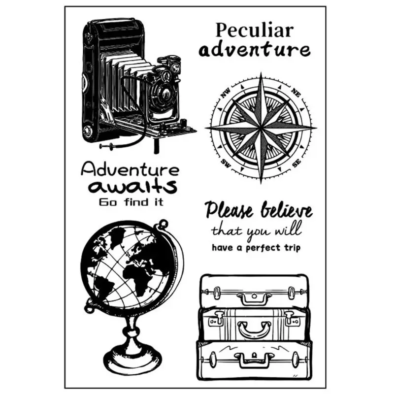 Силиконовый прозрачный Печатный штамп для путешествий сделай сам скрапбукинг