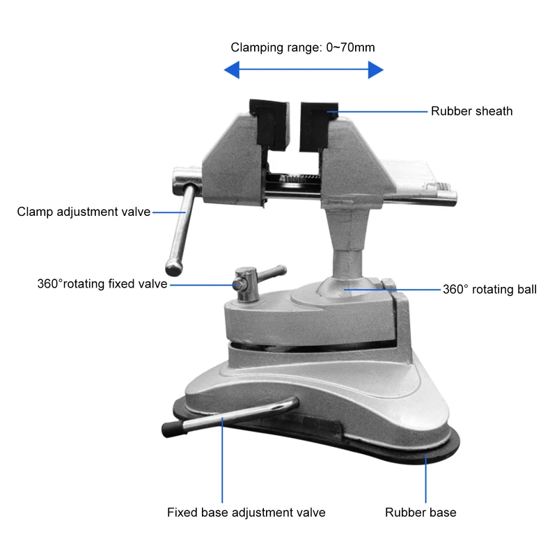 

Universal Table Vise Tiger Electric Grinder Self-Priming Adjustable Clamp Roatatable Multifunction Bench DIY Tools