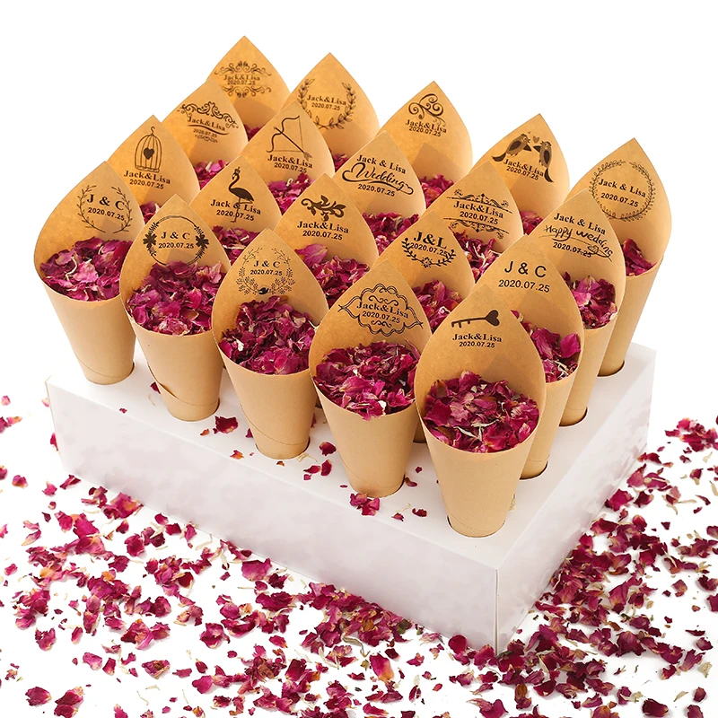 

Confetti Cone Holder Natural Petals Confetti Cones Holder For Wedding Decoration Party Poppers Cones Stand Box Tray