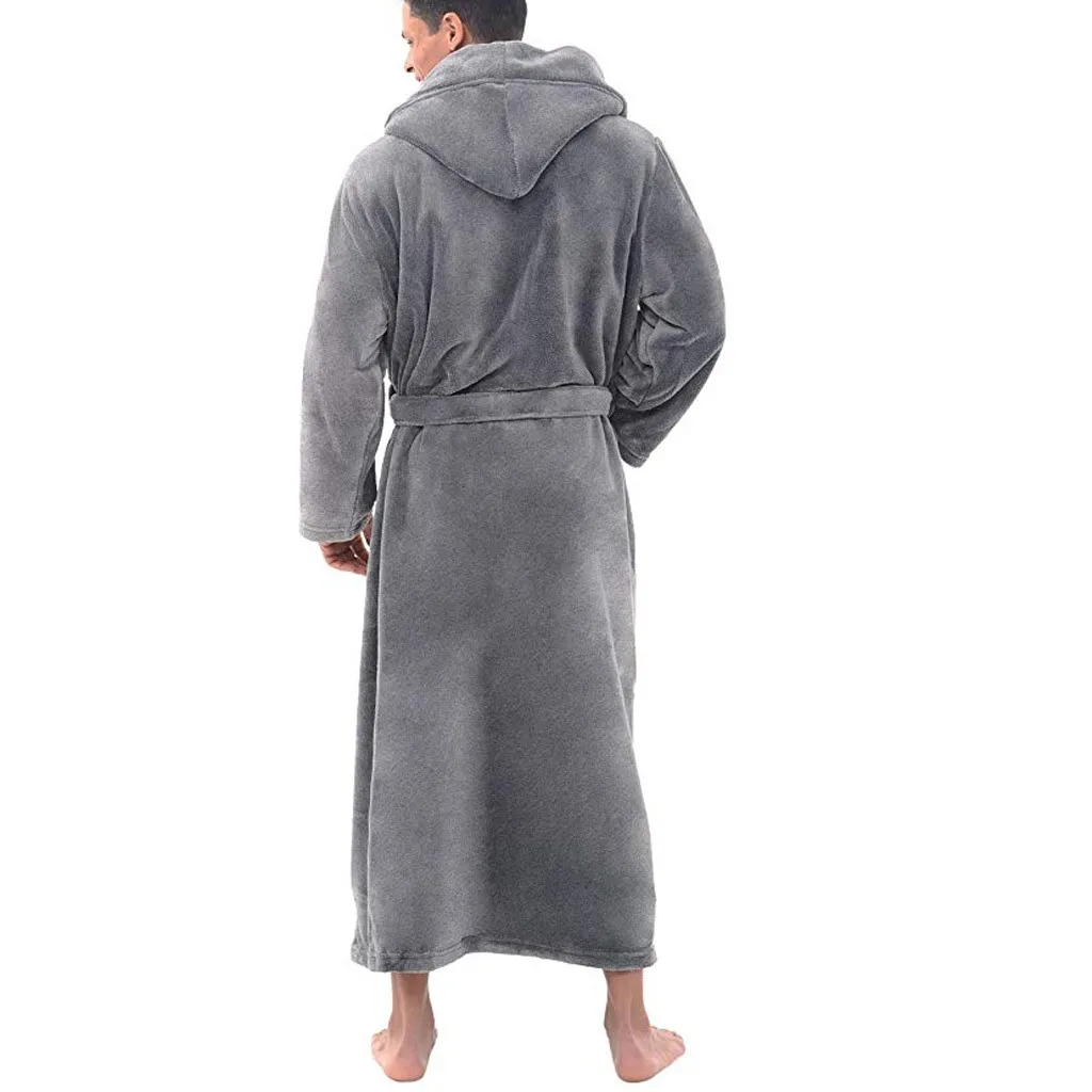 Men winter pajamas bathrobe Home Clothes sleepwear warm Plush Long Sleeve badjas mens robes J26 | Мужская одежда