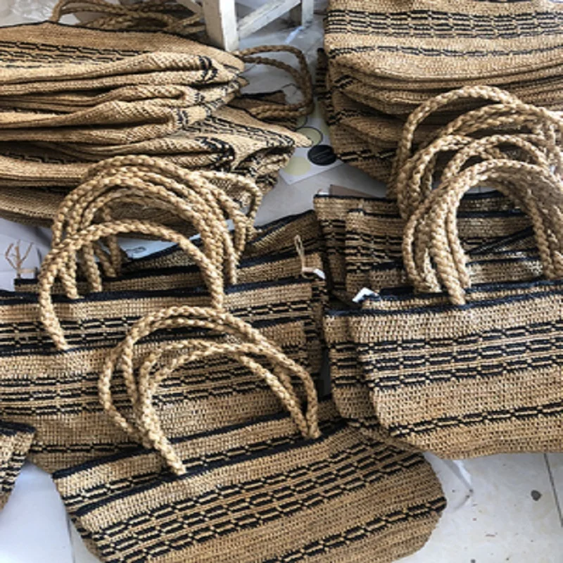 2019 Стильная летняя пляжная сумка во французском стиле соломенная Женская