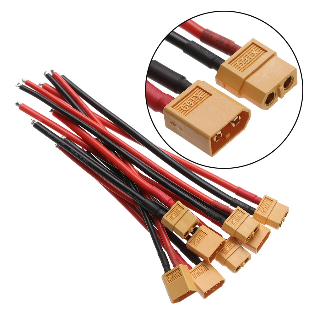 Штекерный разъем папа с силиконовым проводом 12 AWG/14 AWG кабель XT60 двойной