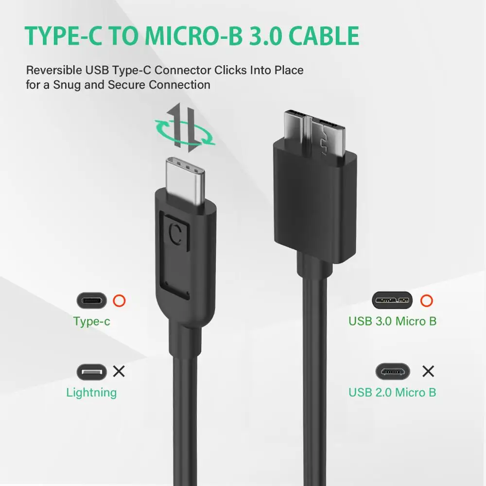 Кабель Type C к Micro B AMPCOM USB 3 1 type-C(Gen1 5 Гбит/с) 0 Micro-B внешнему жесткому диску кабель для