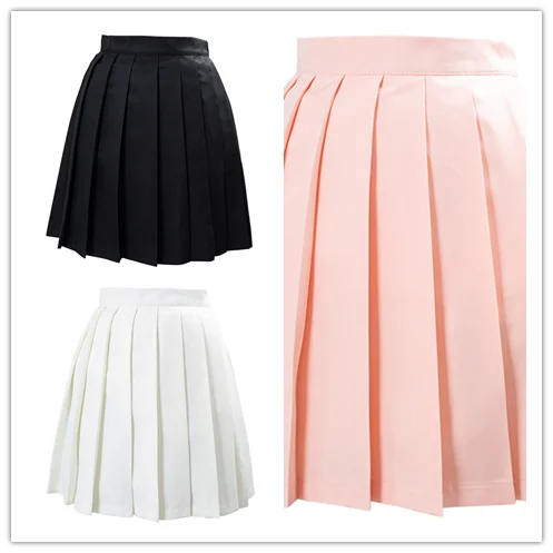Японская школьная форма плиссированная юбка Женская однотонная Jk матросские