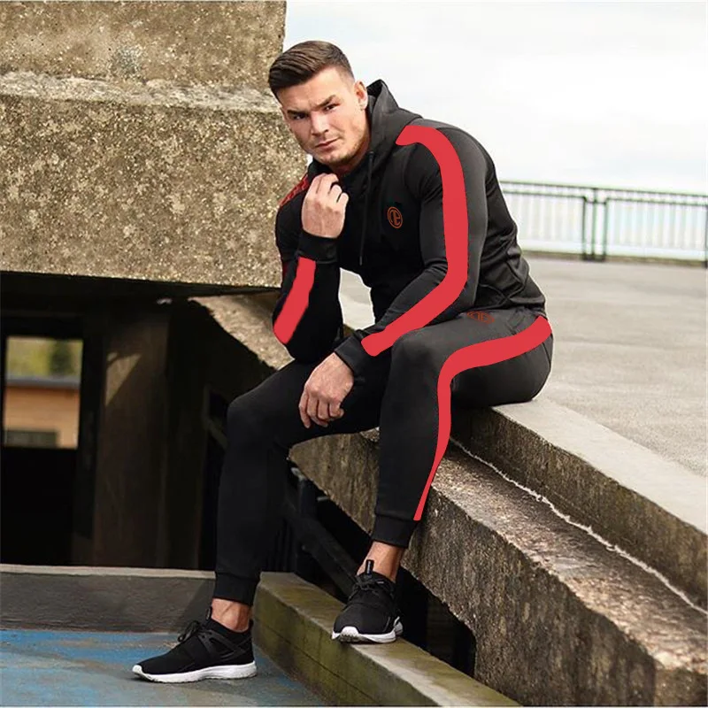 

2020 Spring New Men Hoodies Pants 2Pcs/Sets Sweatshirt Sweatpants Male Gyms Fitness Tops Trousers Joggers Sportswear Tracksuits