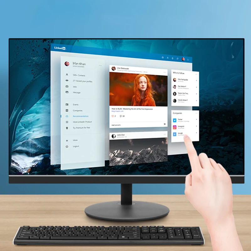 Мониторы IPS с сенсорным ЖК-экраном игровые HD HDMI компьютерные мониторы 24 дюйма для