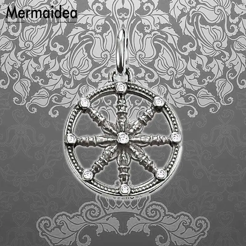 Кулон на колесиках Karma посеребренный этнический подарок для мужчин и женщин