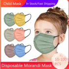 4 слоя, новая модная одноразовая детская маска унисекс Morandi, Детские маски для рта, маска для лица с принтом, детская черная одноразовая маска