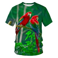 summer hot sale bird parrot mens t shirt 3d print fashion men tshirt breathable stretch t shirt high quality t shirt funny top