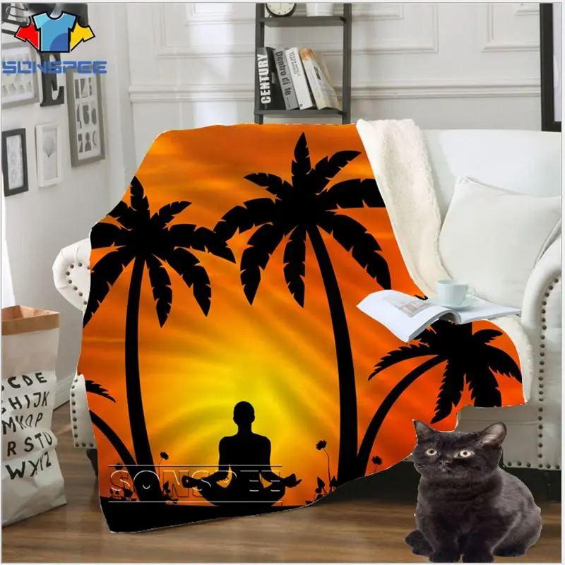 

SONSPEE New Blanket 3D Printing Tropical Rainforest Mysterious Landscape Blanket Harajuku Home Landscape Pattern Warm Sleep