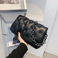 new pu leather chain underarm bag for women 2021large capacity handbag vintage shoulder bags female designer travel handbag